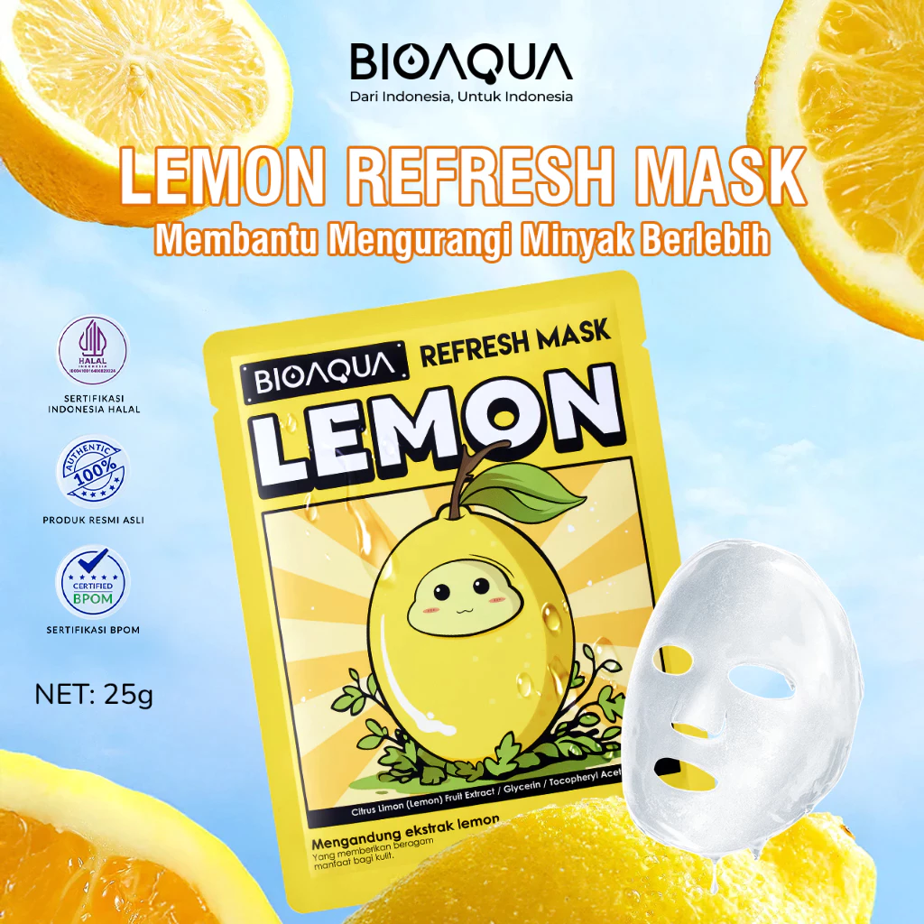 [Add to Cart for Mix Variants]-BIOAQUA Sheet Mask Hydrating Essence Face Mask Brightening Moisturizing Skin Care Anti aging Masker Wajah