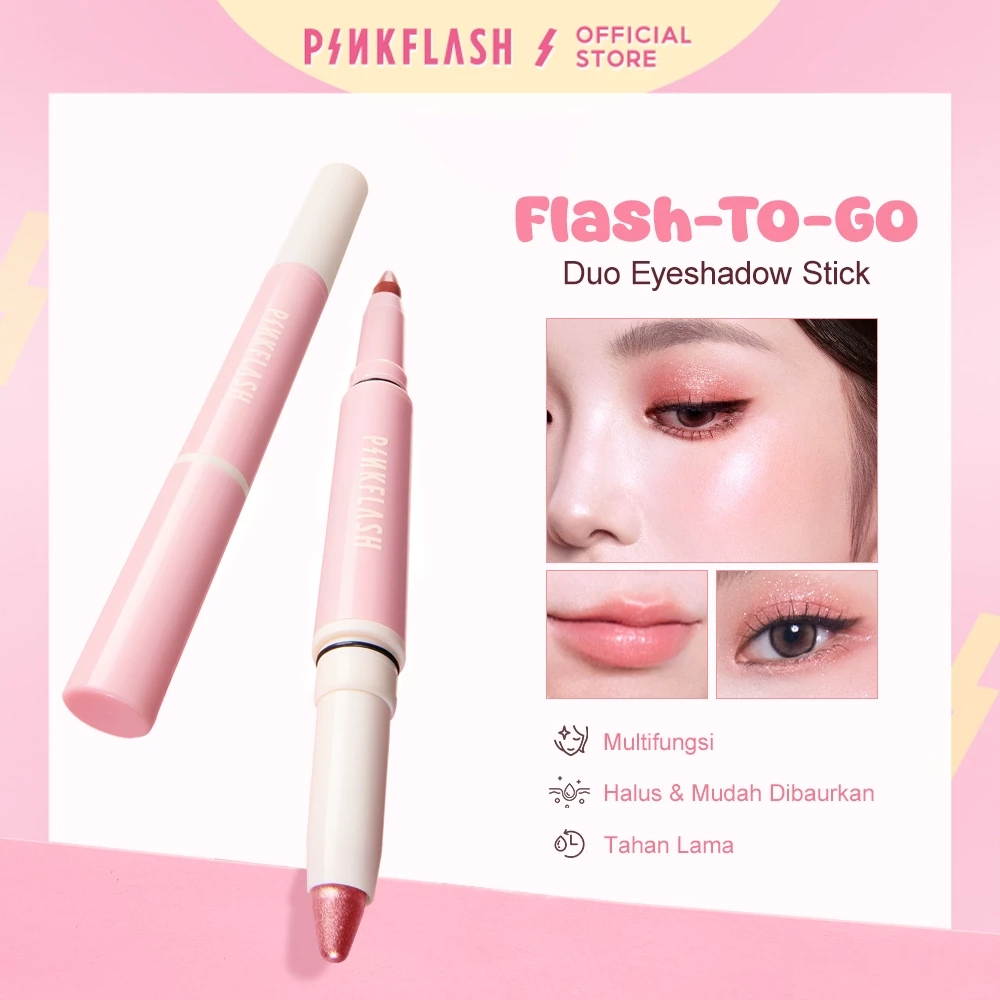 [NEW]PINKFLASH Flash-To-Go Duo Eyeshadow Stick Matte Shimmer High Pigmented Blendable Smooth Transfer-proof Lasting