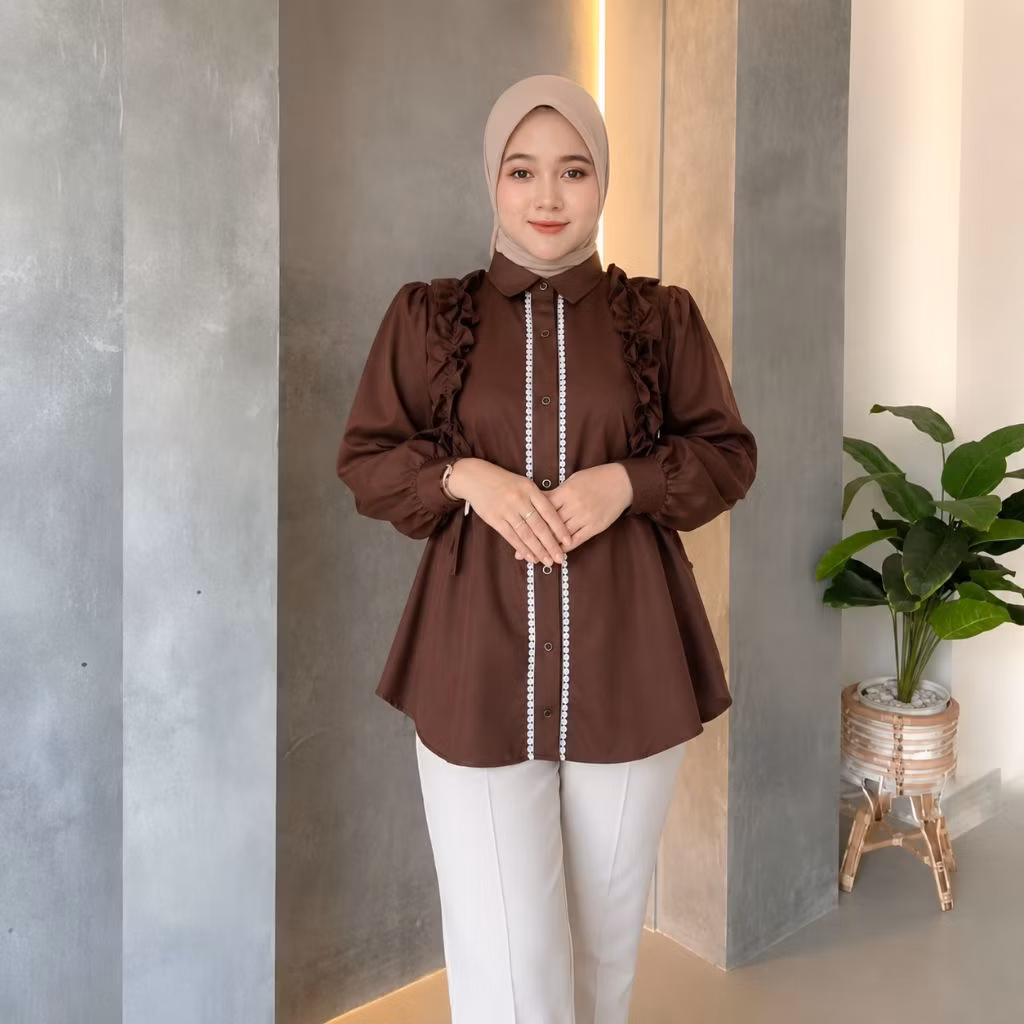 Kemeja Yashika Blouse Wanita//Outfit Remeja Dewasa