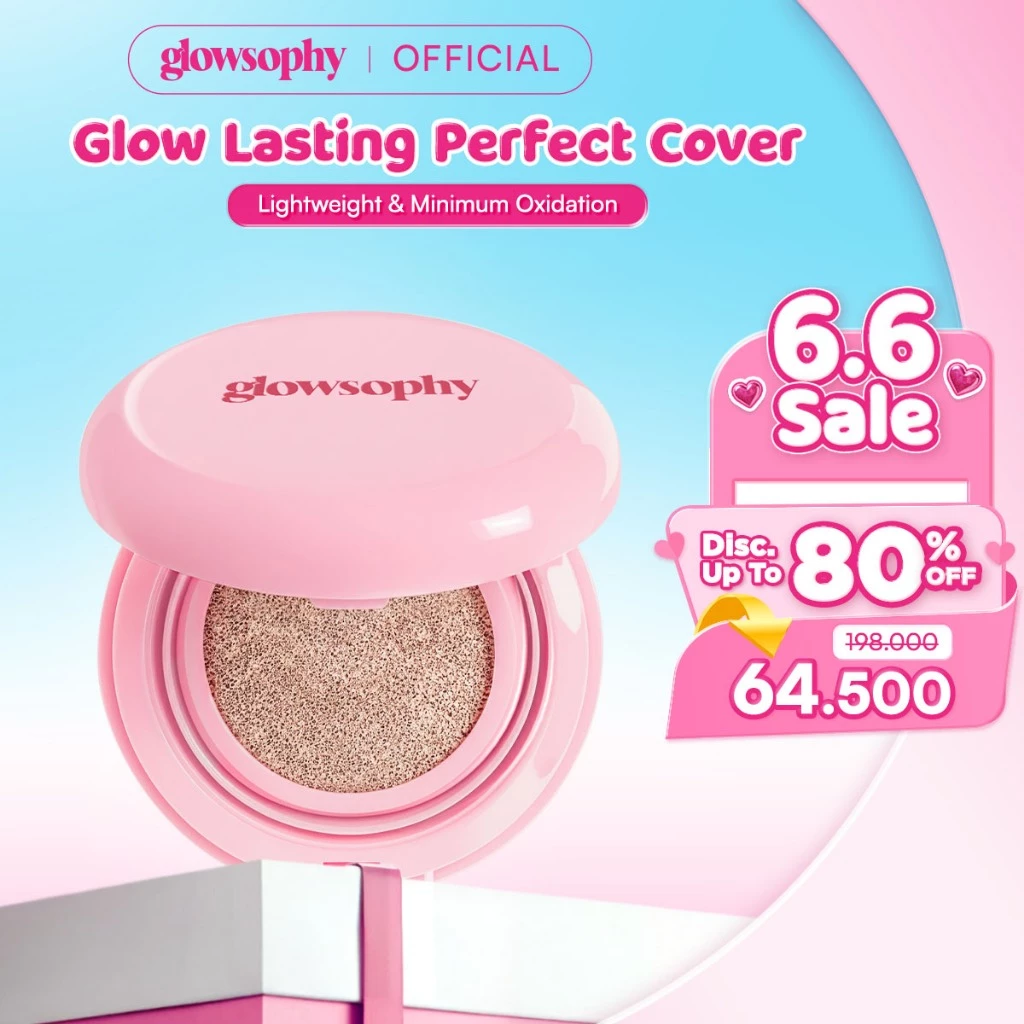 Glowsophy Cover Glow Serum Cushion Long Lasting All Day - Healthy Glow Finish Cushion Ringan dengan Medium Coverage Menyamarkan Pori-Pori dan Garis Halus Cushion Kulit Asia Foundation Waterproof Make Up Setting Hasil Akhir Glowing