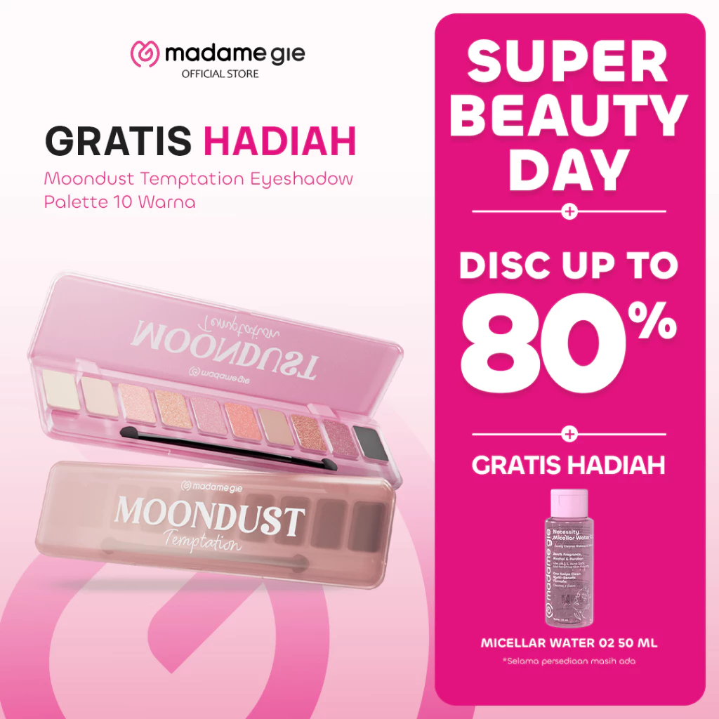 [GRATIS HADIAH] [NEW LAUNCH] Madame Gie Eye Illusions Moondust Temptation Eyeshadow Palette 10 Warna - Makeup Eyeshadow | Shimmer & Matte | Pigmented & Tahan Lama | Blendable | Natural Look