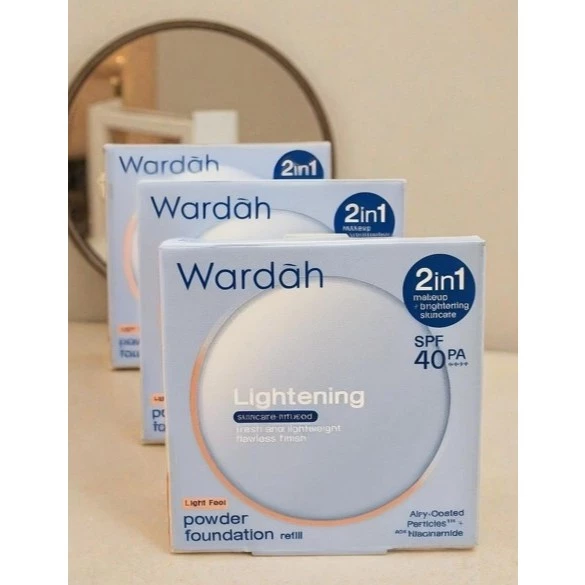 NEW Reffil Bedak Wardah Lightening Powder Foundation SPF40 PA++++ Bedak Refill Wardah Tanpa Kaca