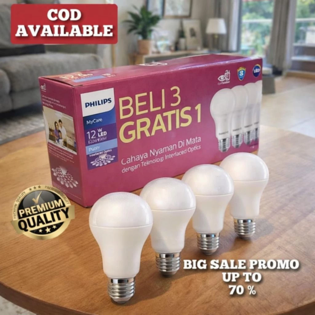 Lampu Led Philips Mycare Bulb Bohlam 12 Watt Isi 4