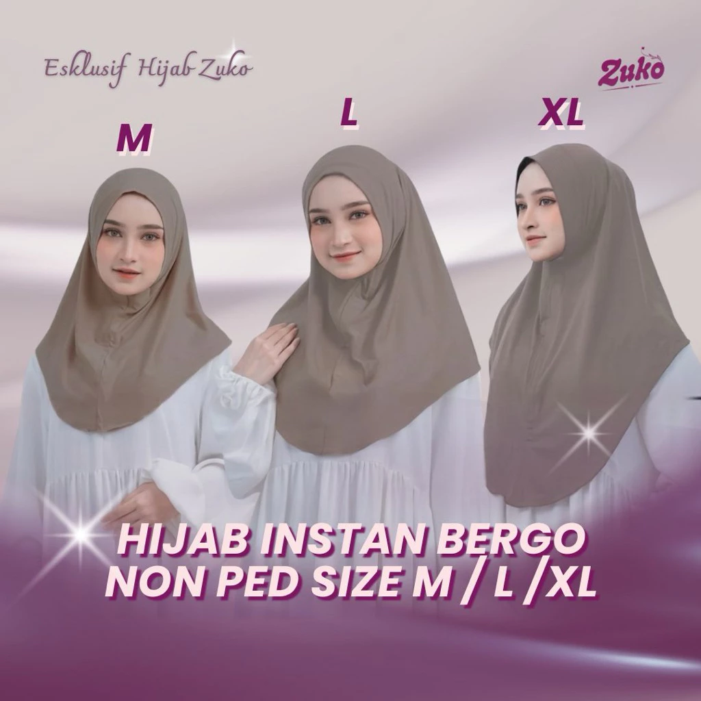 Hijab Instan Bergo Non Pet Al Size M / L / /XL Bergo Malay Non Pet Menutup Dada / Jilbab Instan Cocok Untuk Kegiatan Sehari Hari