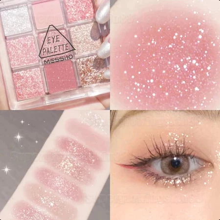 codready Eyeshadow Palette 9 Warna Pigmented Glitter Matte ORIGINAL Korean Eyeshadow Palet Rose Glitter Fashion Makeup Eyeshadow Pallet All In One Highliter Blush On Glitter -COD