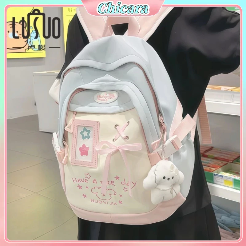 Tas Ransel Lucu wanita korea Tas Ransel Laptop Gadis Lucu Wanita Korea Import Fashion Backpack Tas sekolah anak perempuan korea style Tas Sekolah Berkapasitas Besar  Tas Bahu Siswa Perempuan Kuliah Backpack For School