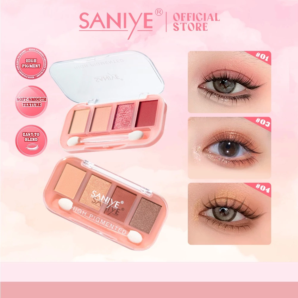 SANIYE 4G 4 Colors Luxury Matte Eyeshadow Palette Waterproof And Long Lasting With Makeup E0459