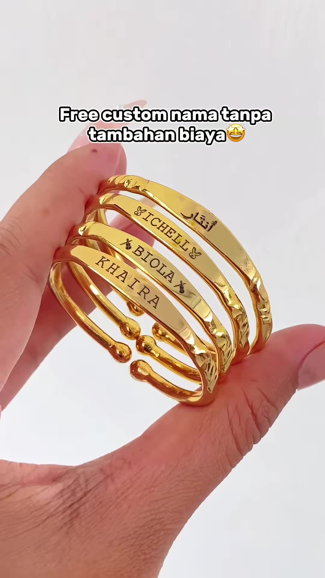 spesial promo hari ini free cincin permata gratis ongkir dan bisa cod . #najwel #titaniumantikarat #aksesoris #customnama #gelangnama #gelanganak #gelanglucu