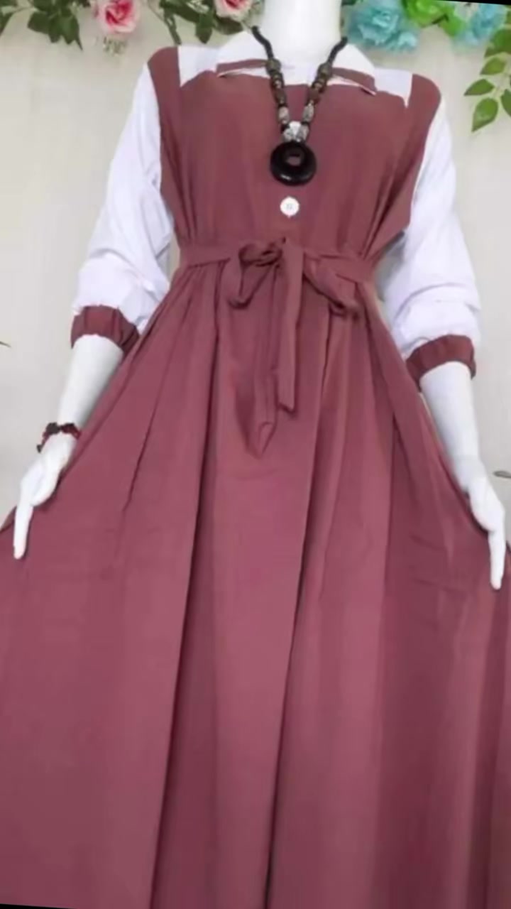 Aisyah Dress Overall Wanita Terbaru Kekinian Polos Variasi Kancing Depan & Tali Pinggang Aktip Gamis Crepe Muslim Panjang di bawah Rp78.300 - 103.530 #dresswanita #dressoveralwanita #overallwanita #gamis #gamiswanita #gamis #atasan #atasanwanita #...