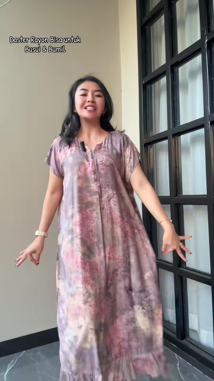 Dress long KIMBERLY Busui Katun Rayon Lembut Nyaman DASTER NINGRAT