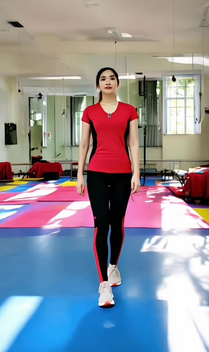 Setelan baju celana wanita senam aerobic setelan zumba sport neck Polyester spandex lembut dan menyerap keringat #setelancelanapanjang
