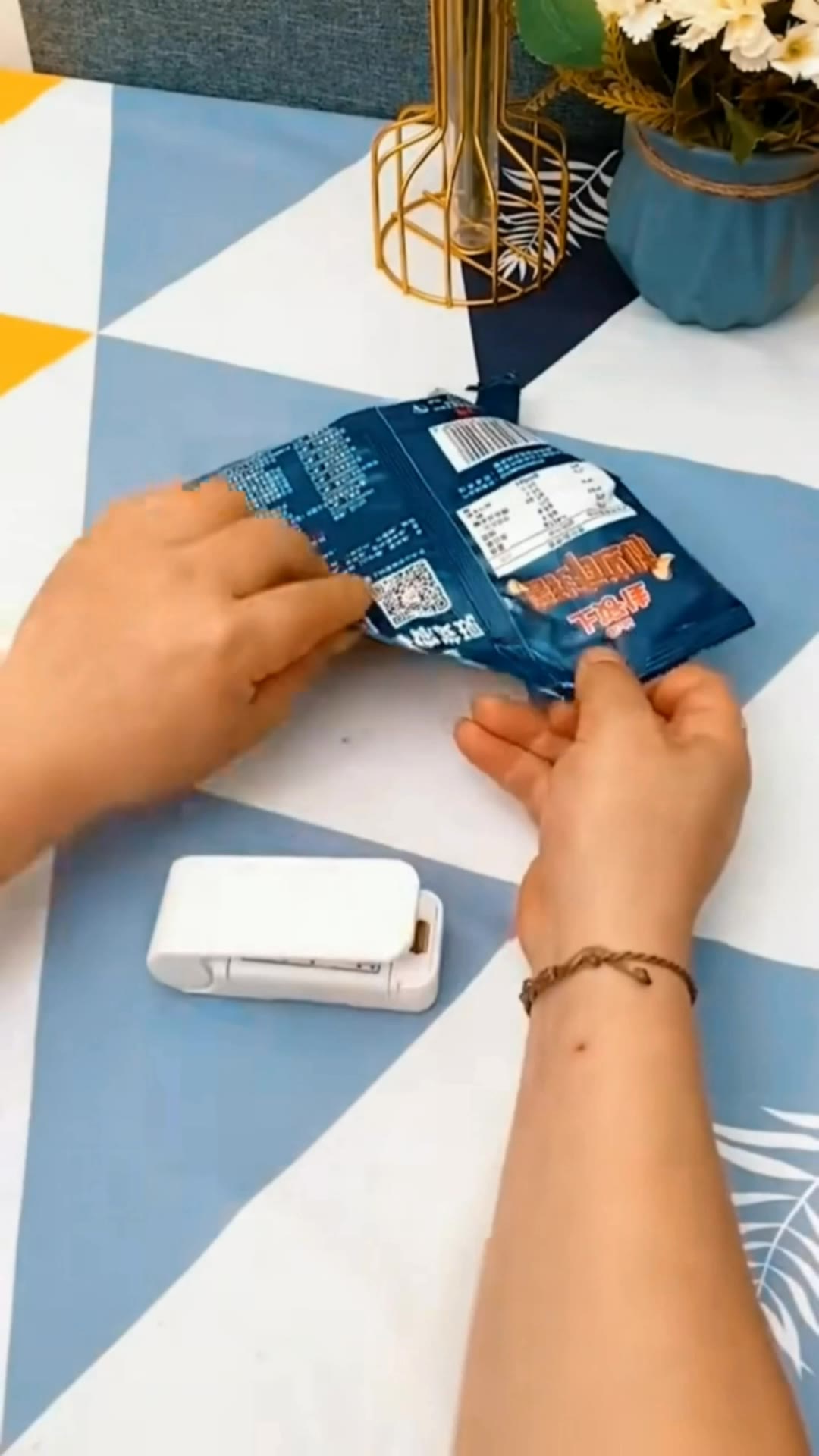 T&Y Alat Perekat Mini Plastik Elektrik Mini Hand Sealer Portable Alat Penutup Kemasan Makanan Ringan Perekat Snack
