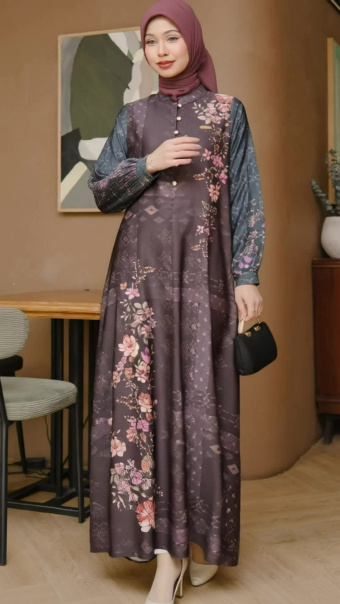 Gamis busui yang nyaman dan elegan #gamiskondangan #motifbunga #fianamaxy #gamiskekinian #busuifriendly