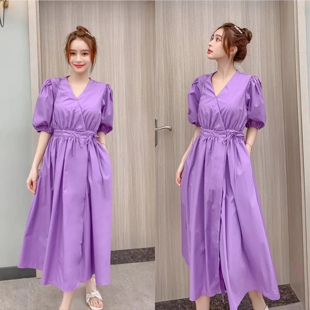 Toply shop Dres wanita miyuki  / Dres korean style LD 100CM  PJG  112CM  FIT TO L XL