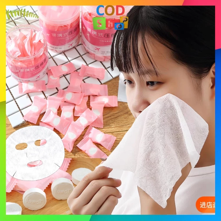 COD - 5609 Tisu Wajah Mini / Compressed Paper Mask Sheet / Table Mask / Masker Wajah Mini / Tissue Compress dan Masker Kompres