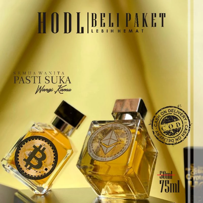 Hodl Scent Woody Parfum Eau De Perfume 75 ml Tahan Lama EDP BTC ETH BNB SOLANA Pria Wanita