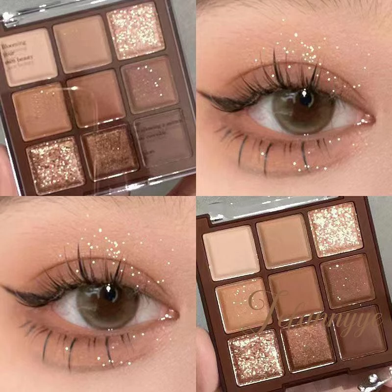 {COD} Palette 9 Warna Matte Smokey Pigmented Chocolate Matte Korean Eyeshadow Palette