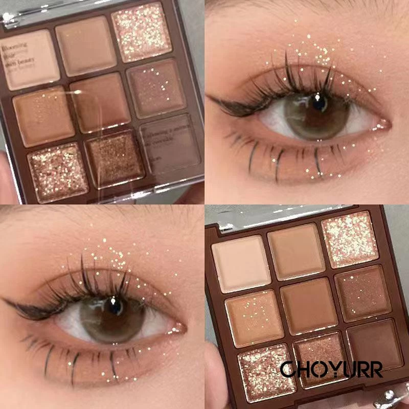Eyeshadow Chocolate Matte Korean Eyeshadow Palette 9 Warna Matte