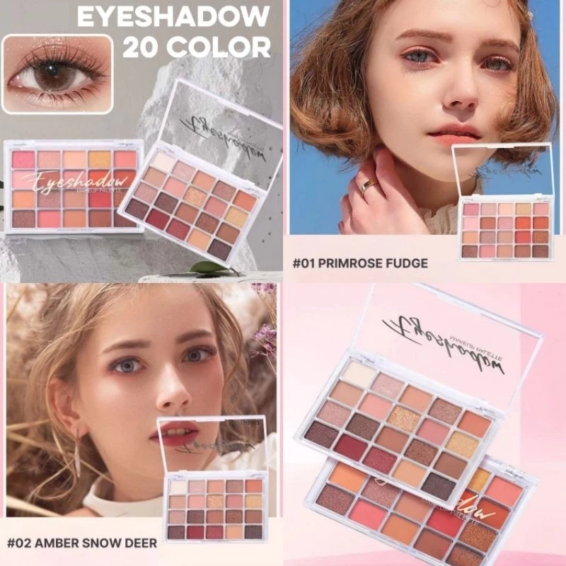 EYESHADOW 20 Colors Glitter Free brush EYESHADOW PALETTE / Matte Eyeshadow Pallet Makeup 20 warna perfectbeautystore