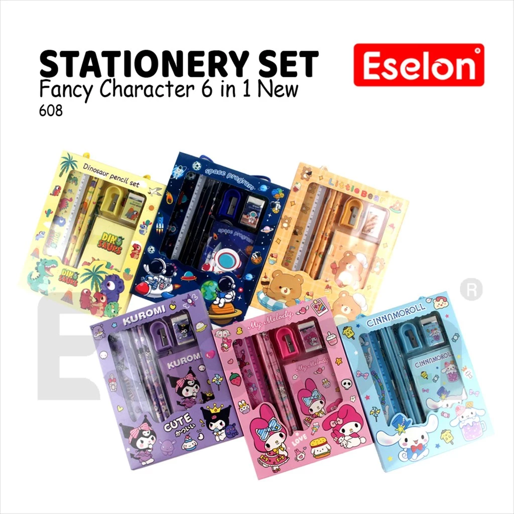 Paket Alat Tulis 6in1 Notes / Stationery Set 608 NEW / Stationary Set