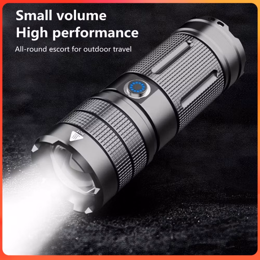 Senter Kuat LED Super Terang Senter Luar Ruangan USB Isi Ulang Baterai 8100mah Senter Daya Tinggi Pe