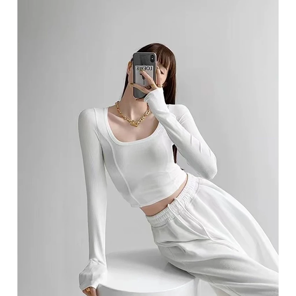 (COD) LMJ Magnolia Long Sleeve Crop Top #2503