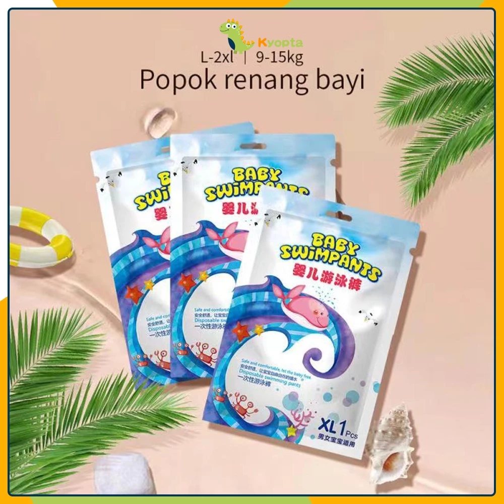 Kyopta Popok Celana renang anak bayi anti air Swim diaper baby kartun Diapers renang bayi Sekali pakai