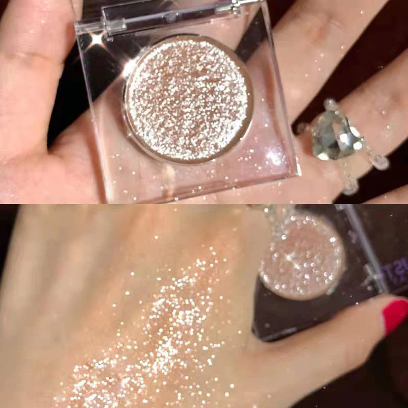 Glitter Eye Shadow Highlighter Pearlescent Eyeshadow Long-Lasting Contour Bronzer