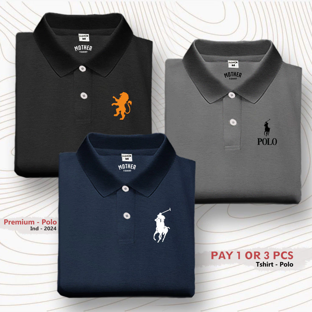 Distropas.ID Paket 1 Get 3 pcs / Polo Shirt Tangan Pendek / Kaos Kerah Wangki | Giordno | Rplhe | Kaos Polos Seragaman | Pria Distro T-Shirt Distro 100% Catton Dewasa Premium