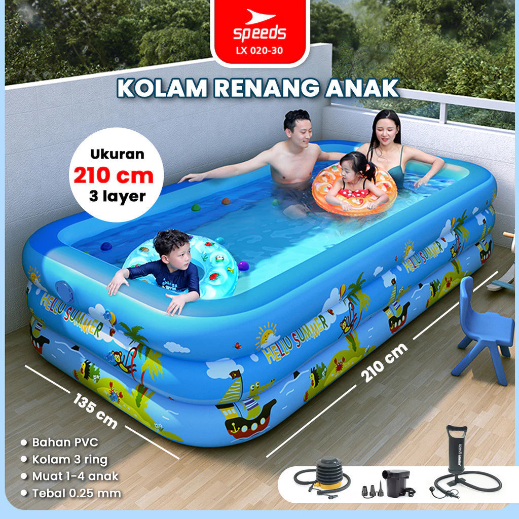 
              Kolam Renang Anak-anak 210cm Kolam Renang Motif Lucu Bahan Kuat
              Portable Swimming Pool For Ki
            