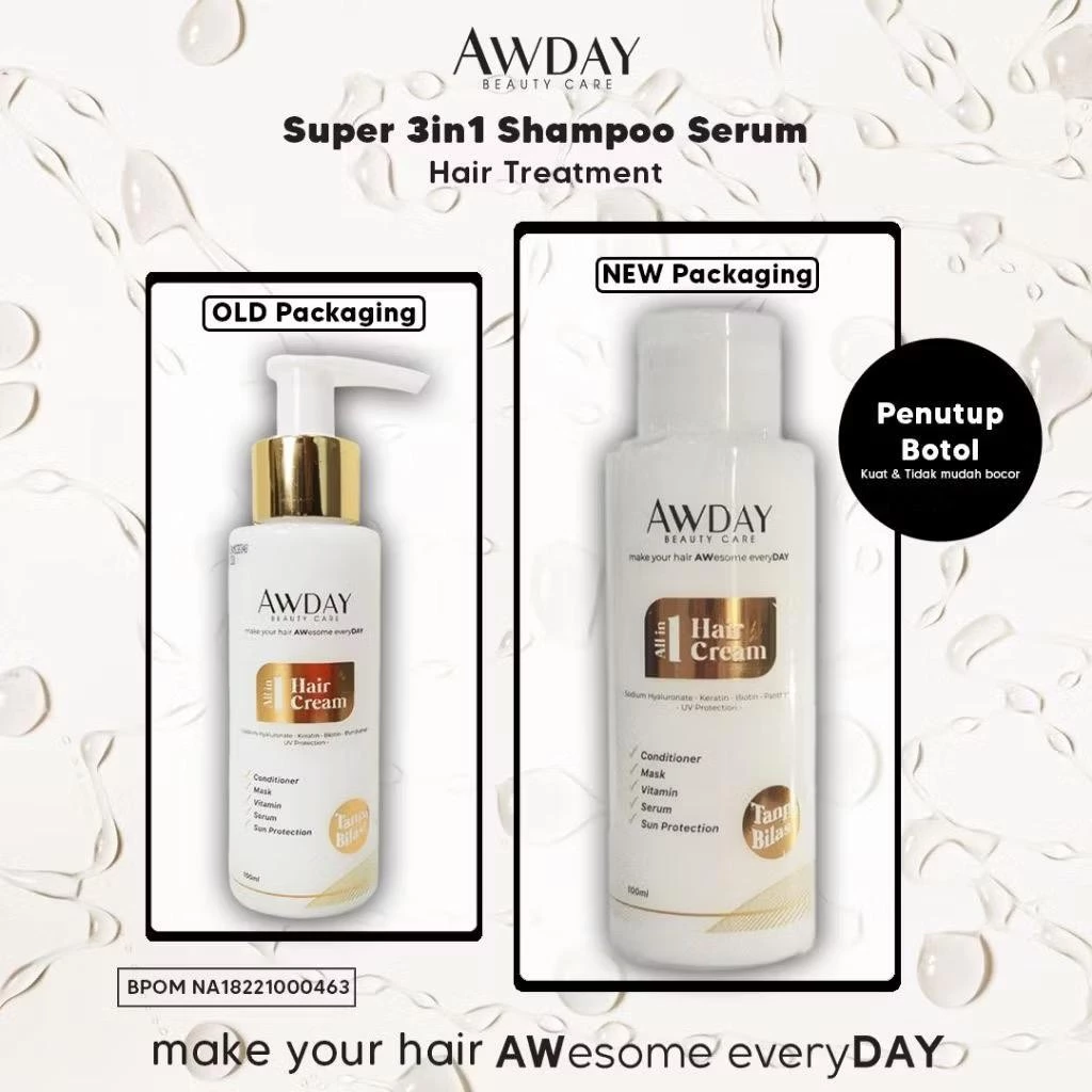 Jauhare_Store CONDITIONER / HAIRCREAM AWDAY ALL IN ONE TANPA BILAS Awday Beauty Care