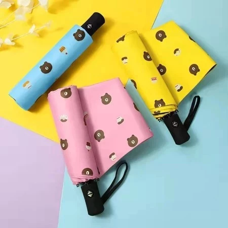 Payung uv Lipat 3d Anti Sinar UV radiasi panas / hujan Protection Motif Beruang payung uv payung 3d karakkter lucu