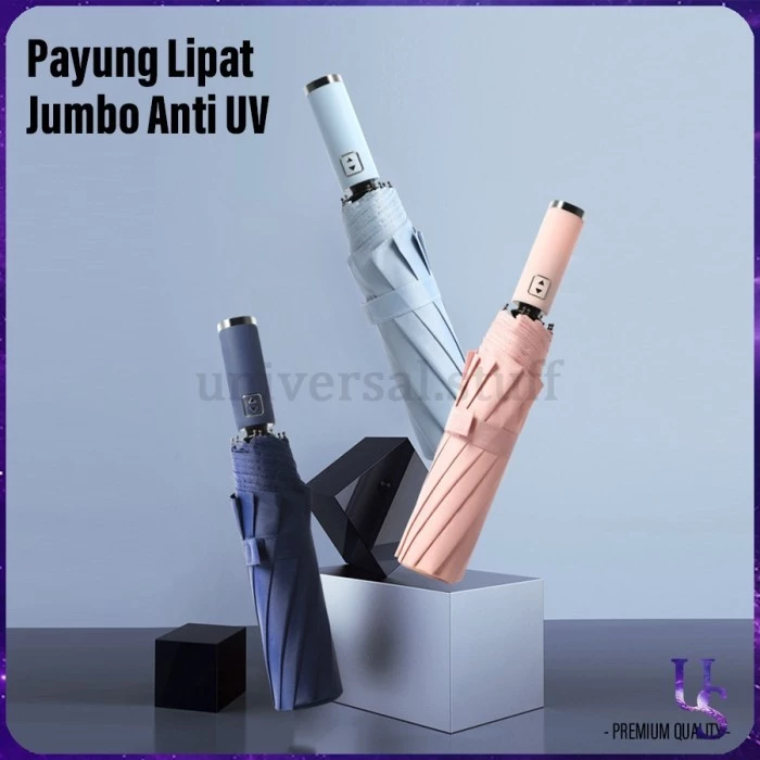 [US] Payung Jumbo Lipat Tombol Otomatis Anti UV / Payung Golf Lipat 105 CM / Payung Lipat Jumbo Besar / Payung Portable