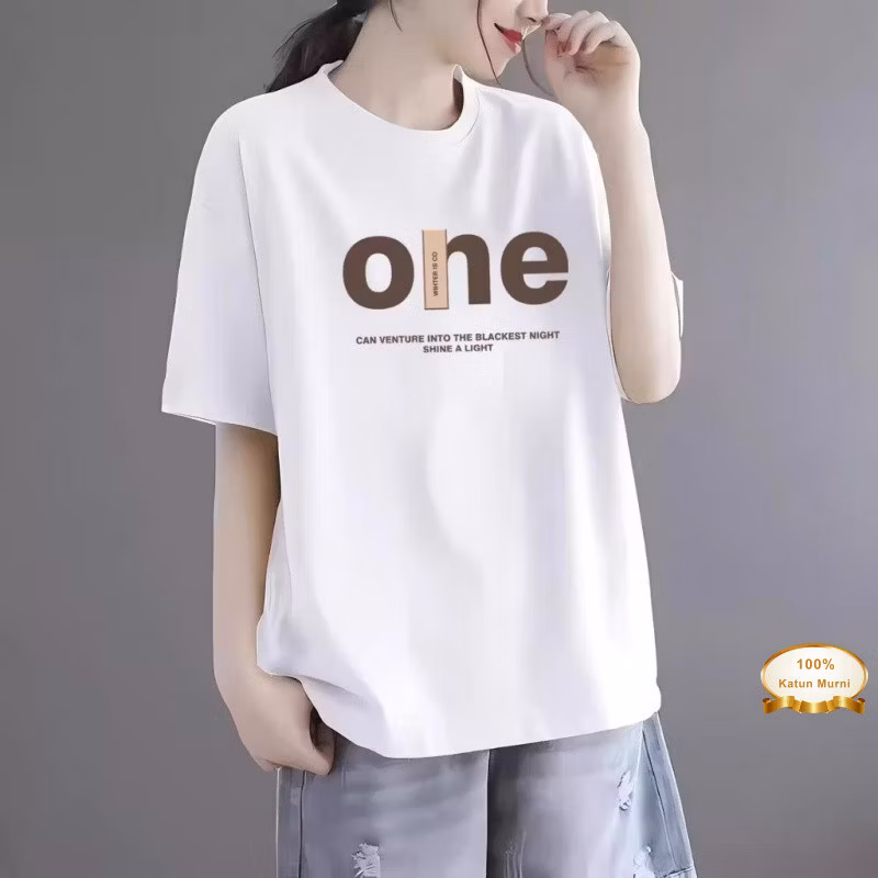 [COD] Kaos Wanita Cotton 2025 - Gaya Dopamin+Diskon 50%+Free Ongkir