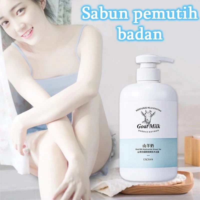 Sabun pemutih badan Sabun mandi cair Whitening body wash 500ML Pemutih permanen Singkirkan kulit kusam kering merinding Memutihkan melembabkan mencerahkan kulit Wangi tahan lama