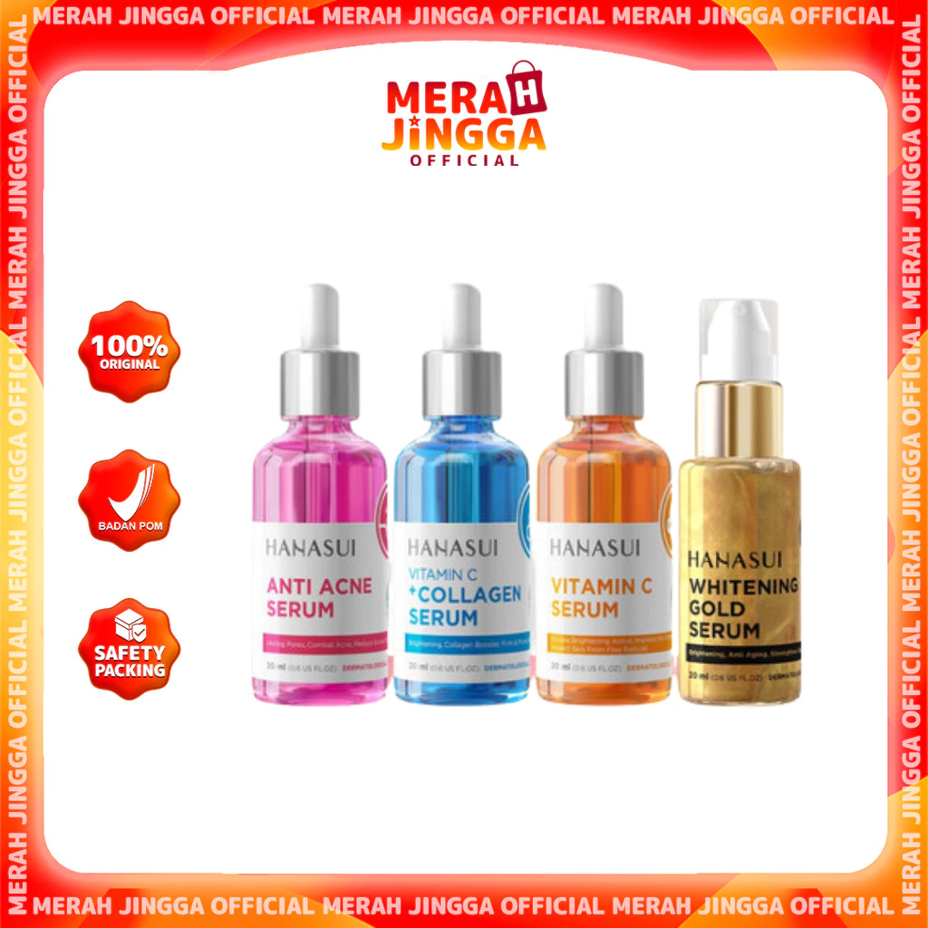 HANASUI Serum Vit C + Collagen | Anti Acne | Vitamin C | Whitening GOLD | Bright | Merah Jingga Official