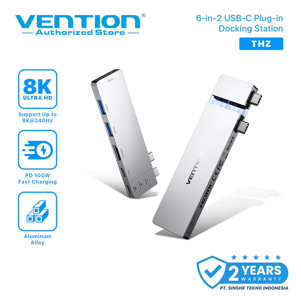 Vention USB C Hub Docking Station 6in2 8K HDMI Thunderbolt PD 100W 140W for MacBook M1 M2 M3