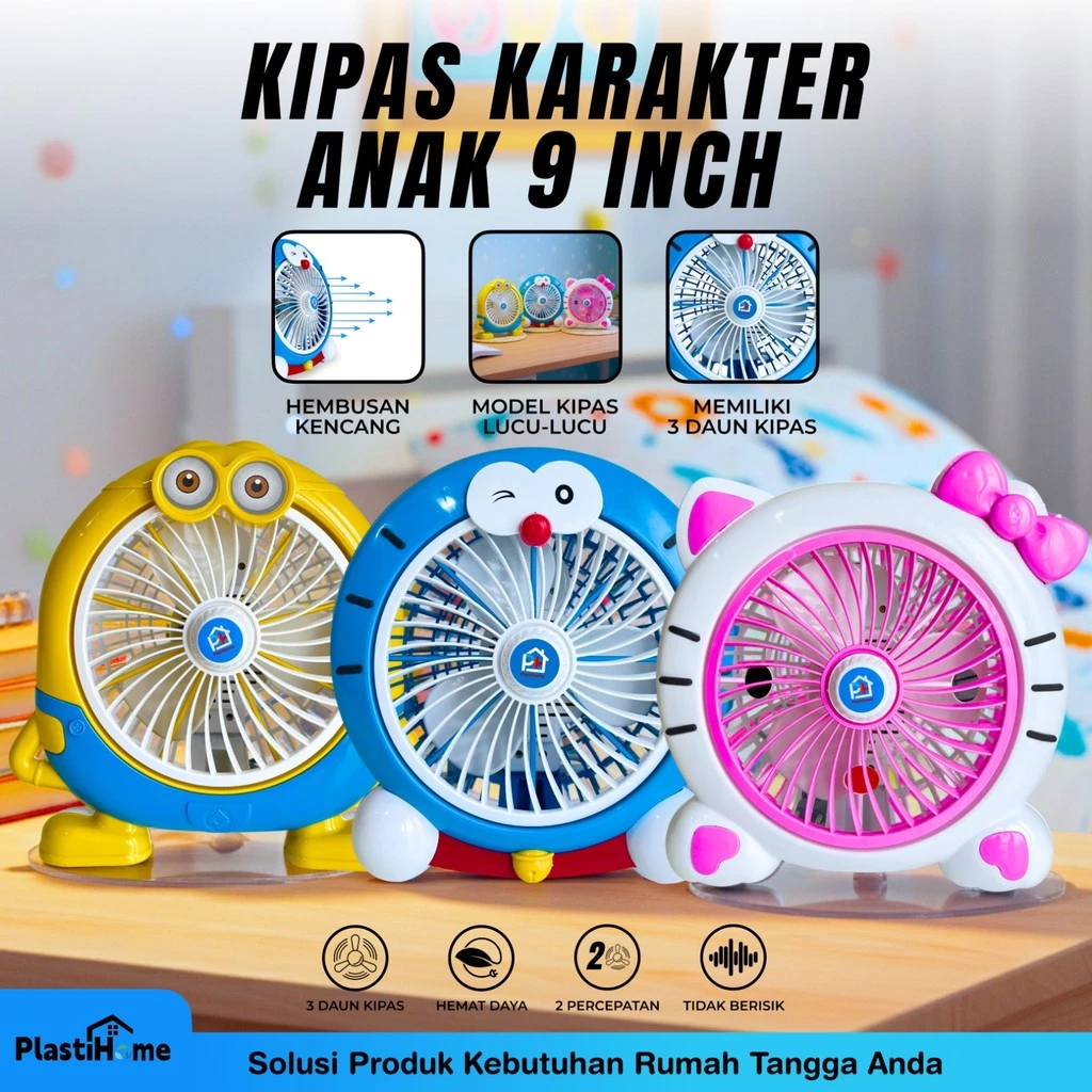 Plastihome kipas Angin Karater Kipas angin meja listrik Desk Fan Karakter Portable table fan