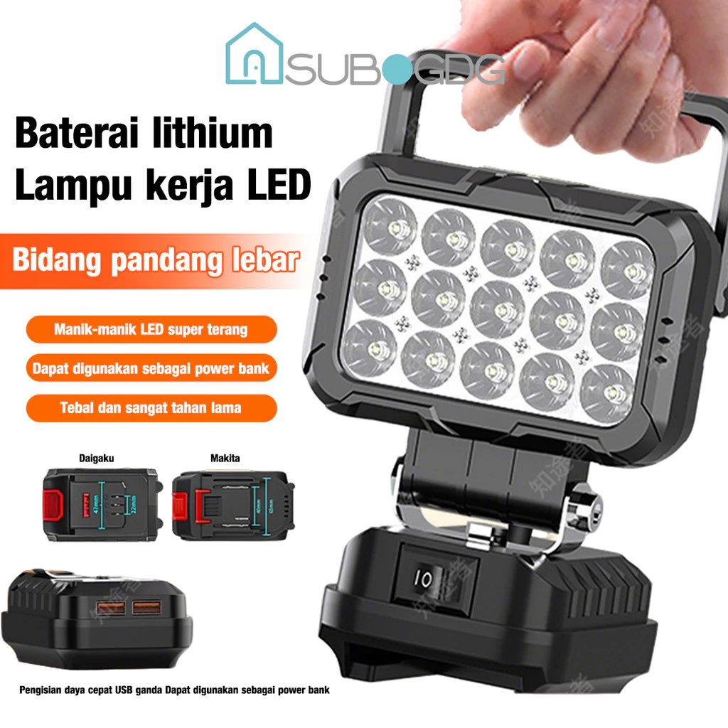 SUBOGDG 3 Inch / 4 Inch LED Lampu Emergency Lampu Cordless LED work light Lampu Sorot LED Lampu Flash Super Terang Tahan Air Berkemah Terbaik