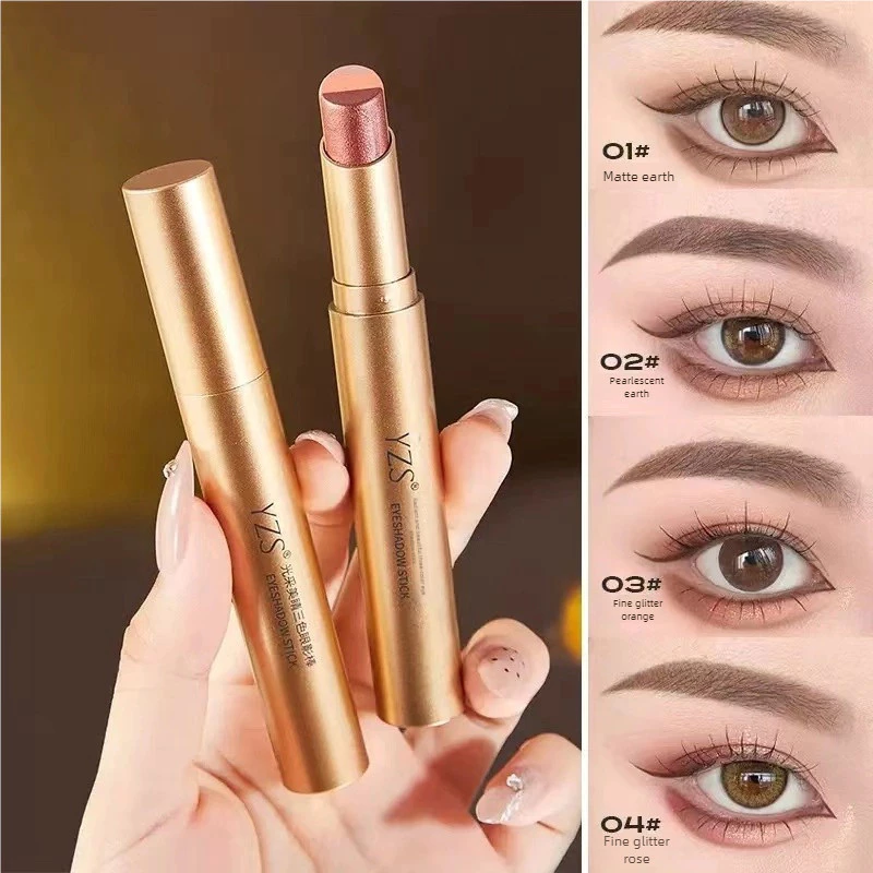 Stick Eyeshadow YZS 3 Warna Makeup Mata Matte Shimmer Tahan Lama Tidak Mudah Luntur Praktis Cocok Pemula Tampilan Natural