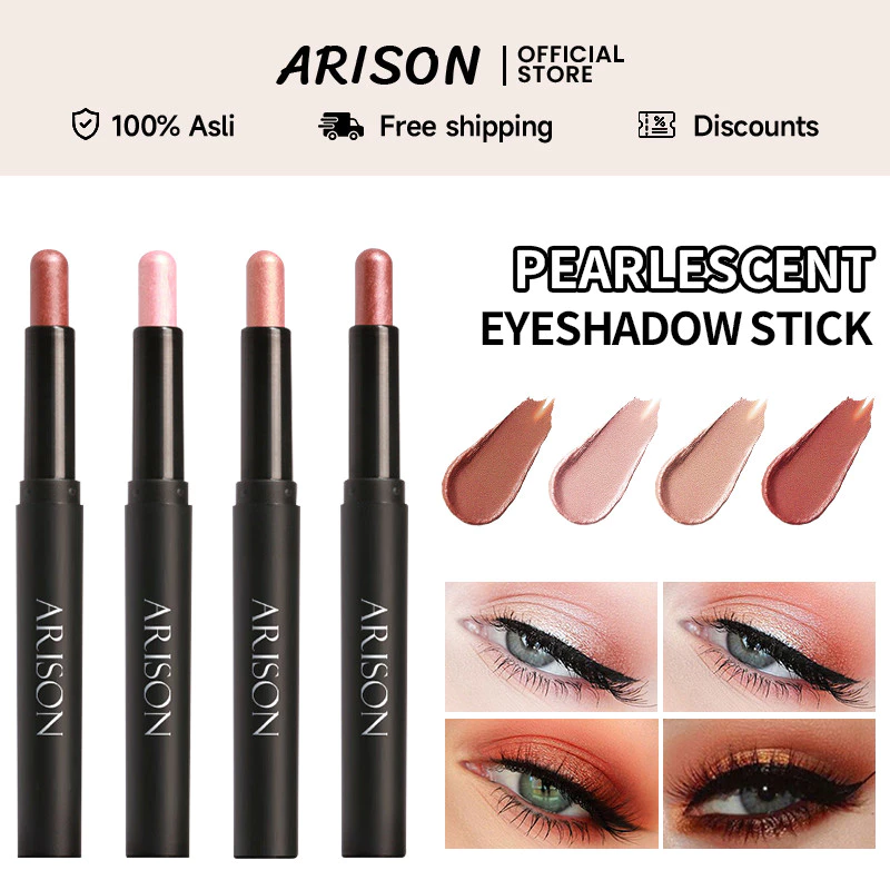 Arison Shimmer Eyeshadow Stick One Swipe Color Easy Blend Long Wear Beginner Friendly