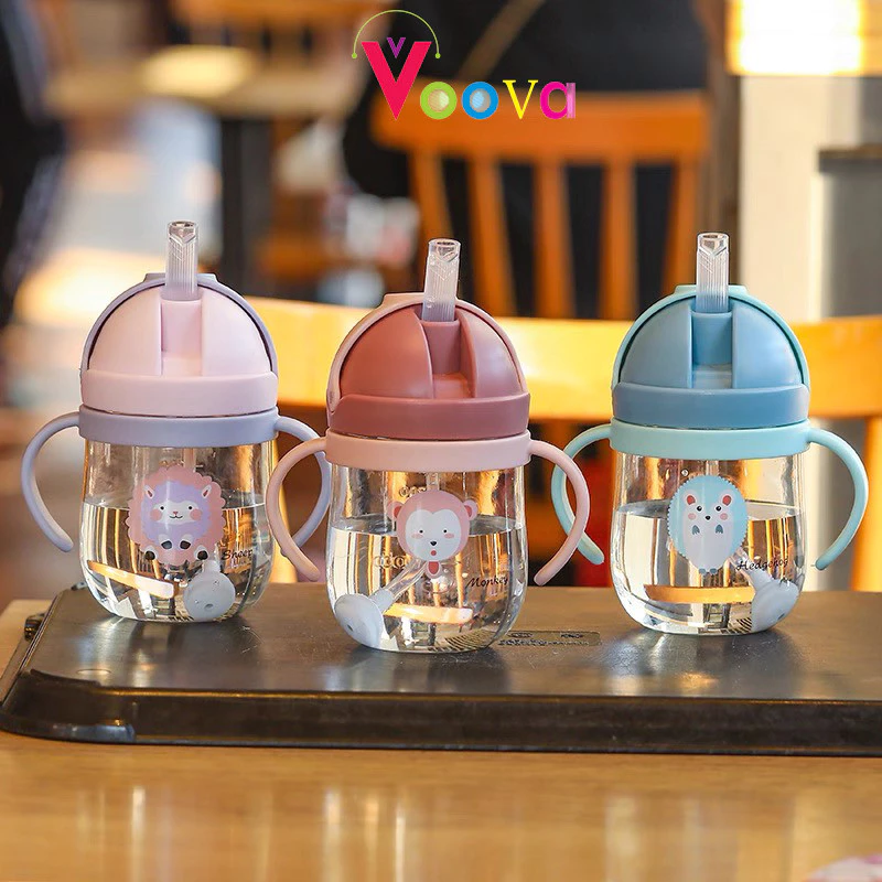 VOOVA Botol Minum Bayi / Gelas Bayi / Cangkir Minum Bayi Dan Anak dengan Sedotan 300ML