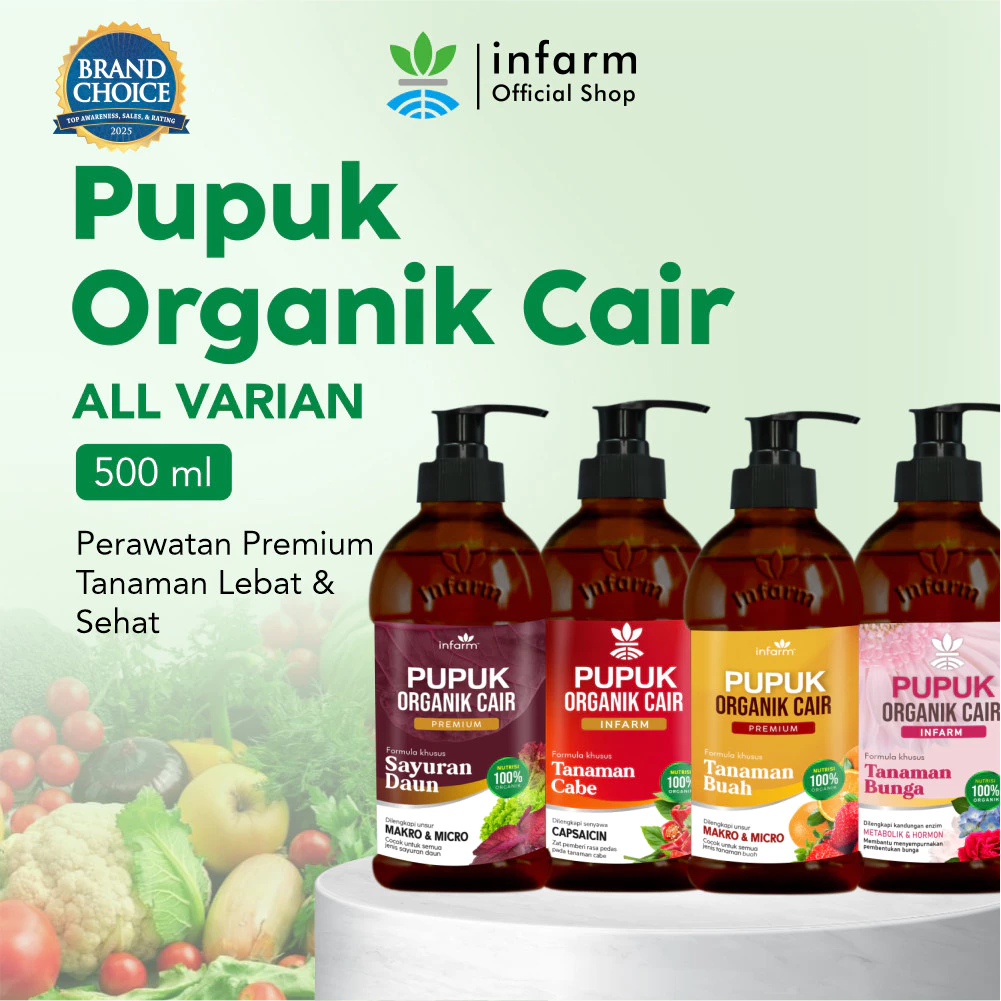 INFARM - Pupuk Organik Cair 500mL POC Tanaman Buah Sayur Bunga Cabai, Pupuk Pelebat Berkualitas