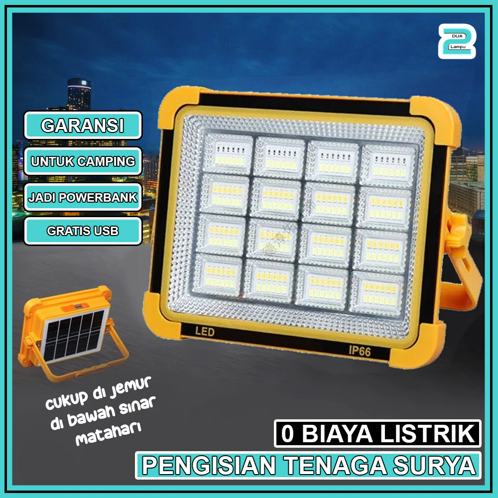 Panel Surya Darurat Portabel Lampu Darurat Surya LED 3000W Panel Surya Bertenaga dengan IP 66 Lampu