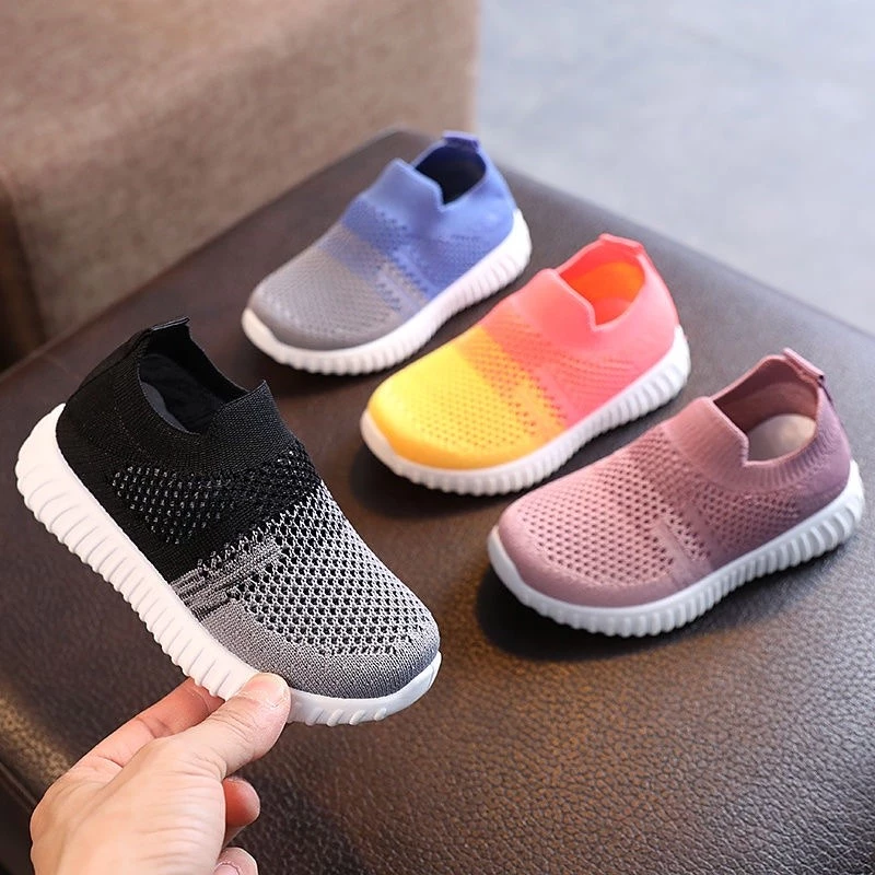 IFANS Sepatu Anak Sepatu Kanvas Bernapas Mesh Sepatu Kasual Warna Permen Sepatu Bayi Balita Bayi Slip On