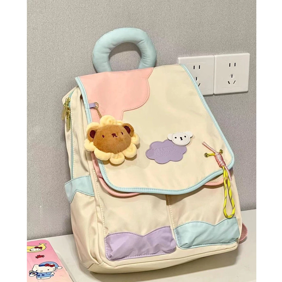 (ready)Tas Sekolah wanita lucu Anak Perempuan Tas Bahu Dopamin kuliah tas ransel laptop korea import fashion volume tinggi backpack