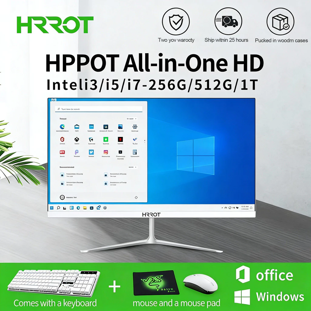 Komputer PC All in One Super Tipis Dengan Layar HD Intel Core i3 i5 i7 19 22 24 27 Inci SSD