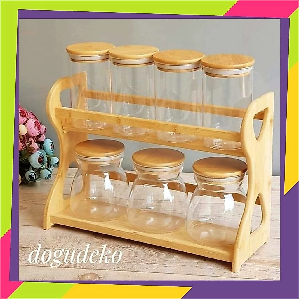 Rak Bumbu Dapur Kayu Rak Bumbu Susun Rak Bumbu Estetik