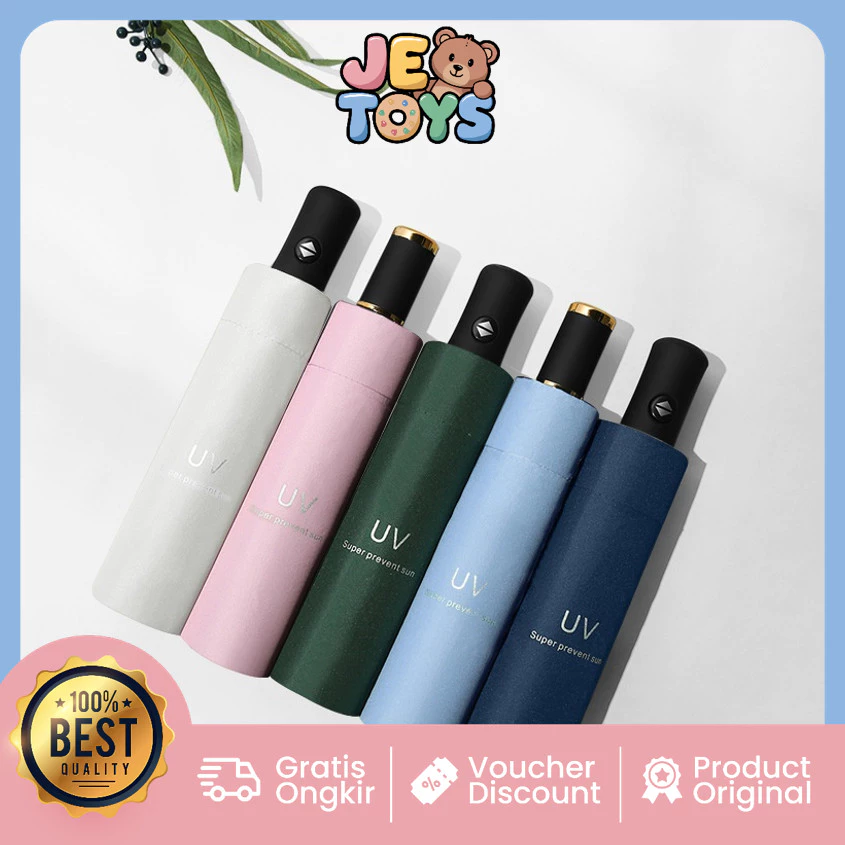 JE TOYS P5591 Payung Anti UV Payung Lipat Otomatis Anti UV Fashion Payung Kekinian Payung Payung Lipat Buka Otomatis