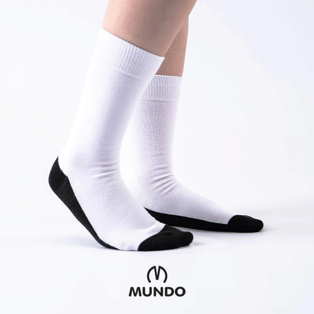 MUNDO School Sock Dirty Free Knee - Kaos Kaki Anak Sekolah Sebetis Telapak Hitam